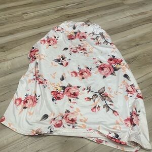 Queue White Floral Kimono Skirt Size Large Pink Rose Boho Lightweight-L